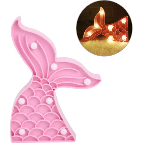 Lampe queue de sirène colorée pour enfants, veilleuse à piles, décoration de fête sirène (1/5)