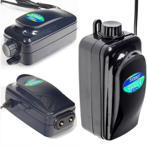 Trade Shop - Pompa Aria Areatore Aeratore Per Acquario A 2 Vie Con Regolatore 2 X 3.5l/min 8w - (1/5)