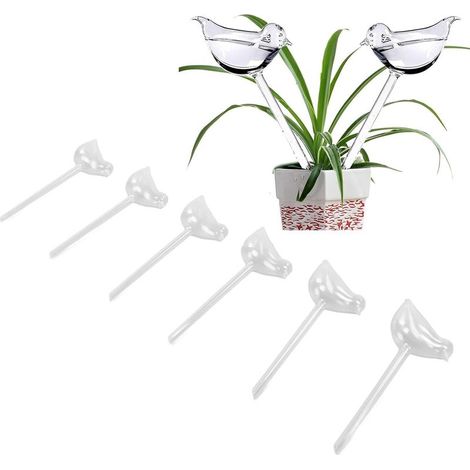 Kit di irrigazione a goccia da 6 pezzi, irrigatore automatico a forma di uccello, dispositivo di irrigazione in vetro per giardini interni ed esterni, sistema di microirrigazione a goccia per giardino (1/5)
