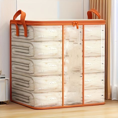 Sac de rangement en maille transparente pour couettes, vêtements et couettes, 250 L, 64 x 50 x 65 cm (1/5)