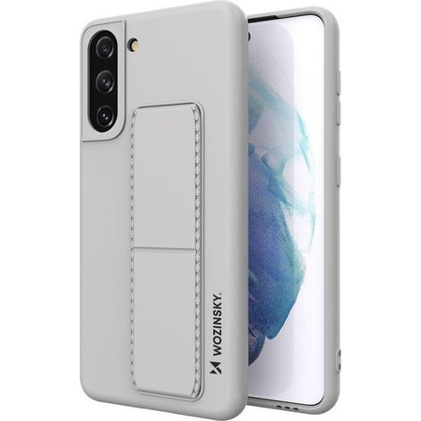 Samsung Galaxy S21+ 5G Schutzhülle mit Ständer, Silikonhülle, Grau (1/5)