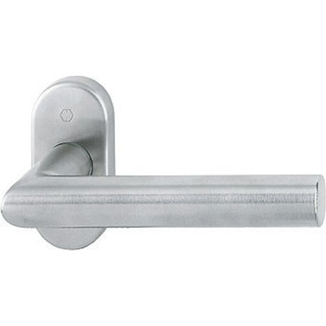 HOPPE® FH Drücker-Halbgarnitur ohne Schlüsselrosette Amsterdam FS-E1400F/55, Edelstahl, 602278 (1/3)