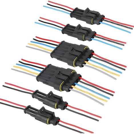 Fiche Étanche Voiture, Prise Électrique Mâle et Femelle, Connecteur AWG (2, 3 et 5 Broches avec Fil) (1/5)