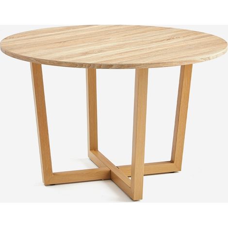 Mesa redonda de cocina y salón de madera con diseño moderno 12 0cm Zira (1/5)