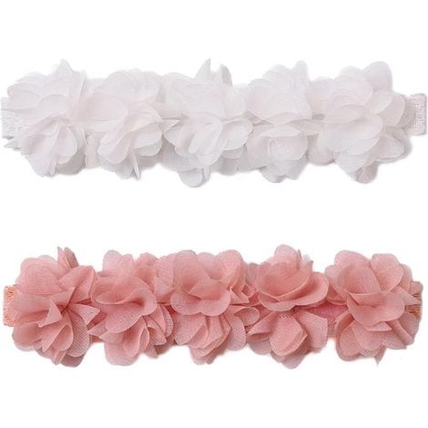 piezas de diadema de gasa floral, corona, adorno para el cabello de bebé recién nacida, niña de cumpleaños (1/5)