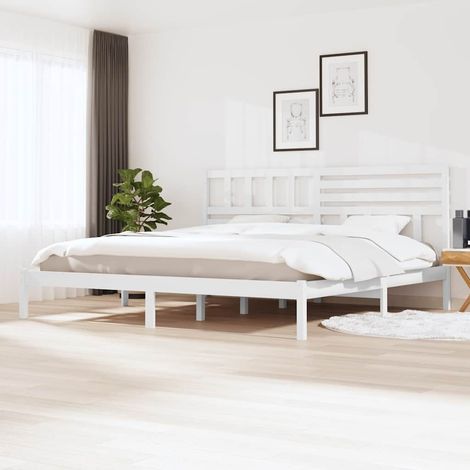 vidaXL Estructura de cama sin colchón madera de pino blanco 200x200 cm (1/5)