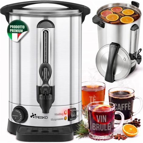 TRESKO 10 L Distributore di Bevande Calde e Fredde da con Rubinetto Acciaio Inox Dispenser Elettrico Automatico per Vin Brulè Mantenimento del Calore (1/5)