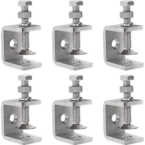Pince en C en Acier Inoxydable, Serre-Joints Forme de U Robustes Réglables avec Une Large Ouverture de Mâchoire, 6PCS Fixation Outils pour Travail Bois Bricolage, Soudage, l'Ébénisterie, Réparation (1/5)