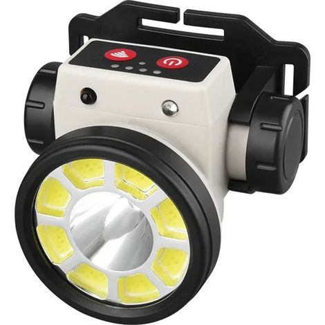 Lampe frontale rechargeable USB - détecteur de mouvement intelligent - LED longue portée pour extérieur - haute luminosité - étanche (1/5)