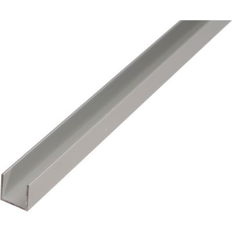 PROFILO AD U 10X22X2000MM ALLUMINIO ANODIZZATO