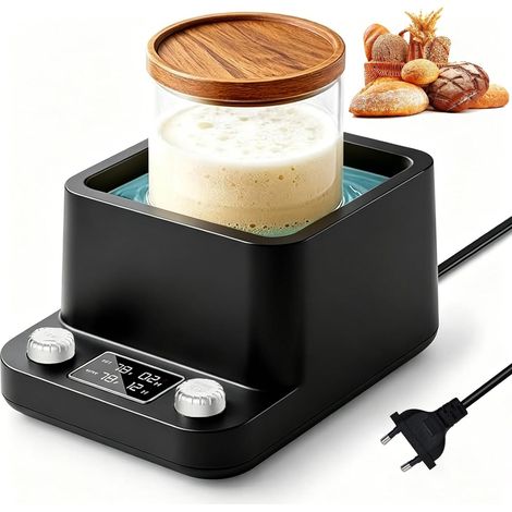 Chauffe-tartes Thermostat précis 70-104 °F Uniforme 360 ° Chauffe-tartes au bain-marie Minuterie à mémoire de forme 198 H Pour la cuisson du pain, yaourt et kombucha (1/5)