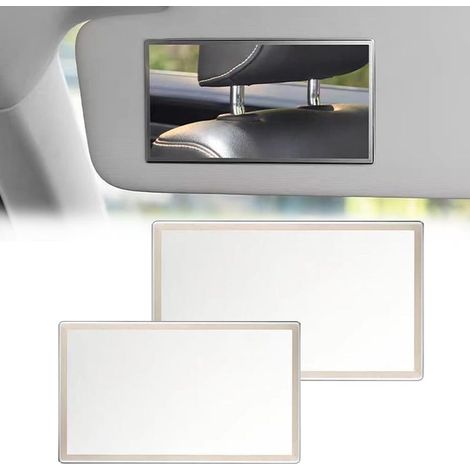 Set mit 2 HD-Schminkspiegeln für die Sonnenblende im Auto, selbstklebender Kosmetikspiegel, universeller Kosmetikspiegel für den Fahrzeuginnenraum (15 × 8 cm/11 × 6,5 cm) (1/5)