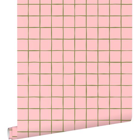 papier peint à damier rose clair - ESTAhome (1/5)