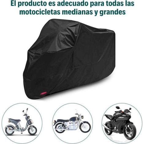 Housse De Moto - Oxford 420D - Imperméable Coupe-Vent Anti-UV Anti-Poussière - Pour Extérieur - XXL 245x105x125 Cm - Noir (1/4)