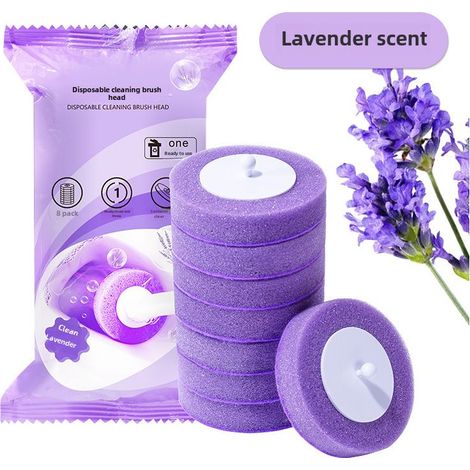 Brosse de toilette jetable, brosse de toilette domestique, nouvelle brosse murale Artifact 2023 (tête de brosse de rechange originale - parfum lavande, 1 paquet) (1/5)