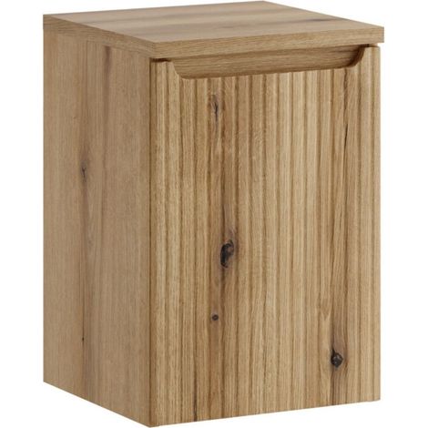 Cesto de ropa VANO 40 cm – mueble suspendido roble claro con puerta abatible y estante