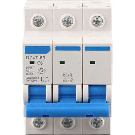 Disjoncteur miniature 3 pôles DZ47-63 6A, 400V AC - 6/10/16/20A - Disjoncteur de sécurité MCB (1/5)
