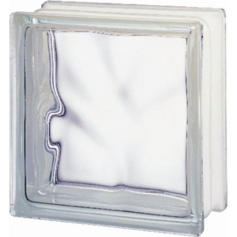 Centrale Brico – Brique en verre ondulé 19 x 19 x 8 cm – Pour murs divisoires et box de douche – Finition esthétique – Pose à malta ou silicone (1/3)