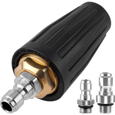 Nettoyeur Haute Pression à Buse Turbo, 4000PSI max. 5000PSI 4,0GPM à Dégagement Rapide Embouts Nettoyeur Haute Pression Pressure Washer Tips avec Connecteurs Rapides 0,64cm 0,95cm pour Voiture (1/5)