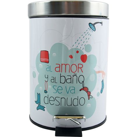 Papelera con pedal de acero inoxidable 3L Bath & Love MSV (1/5)