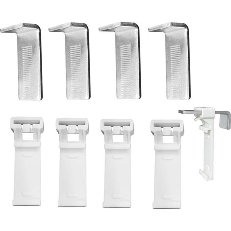 Support de Serrage pour Rideaux Enrouleurs,8 Pièces Ensembles Support à Pince Pour Store Double Kit pour Store Enrouleur sans percer pour Store Enrouleur PVC Fenêtre en Bois Vantaux de Porte (1/5)