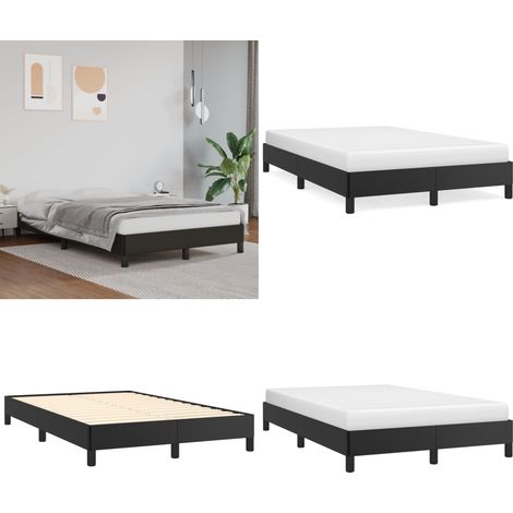 Bettgestell ohne Matratze Schwarz 120x190 cm Kunstleder - Betten - Bettgestelle - Doppelbett - Boxspringbetten - Schlafzimmermöbel - Home & Living (1/5)