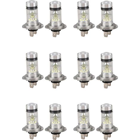 Lot de 6 ampoules LED H7 haute puissance 100 W, 20 LED, pour phares antibrouillard de voiture, blanc 6000 K. (1/5)