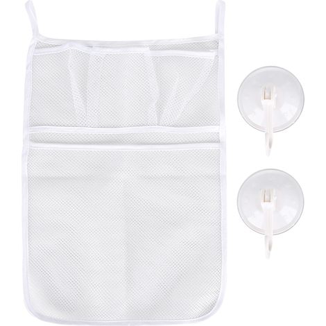 Sac de rangement mural en filet avec poches pour salle de bain, organisateur pour la maison (1/5)