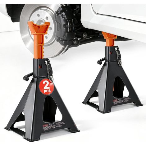 Maintien Sécurisé Sous Châssis : Chandelles de Levage 6 Tonnes Crémaillère 370-580 mm pour SUV, Camping-Car et Petit Camion (1/5)