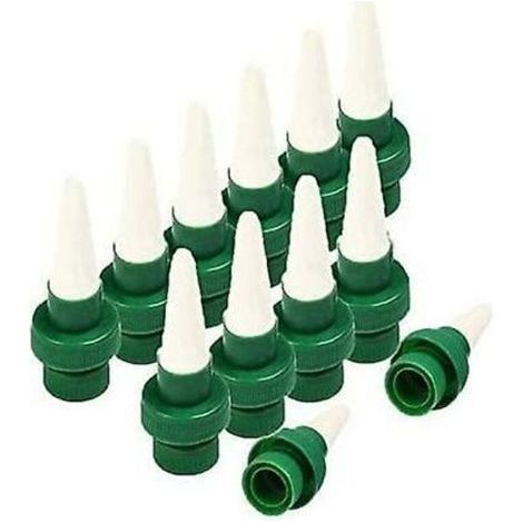 Arrosage automatique pour plantes en céramique avec pics d'arrosage automatique pour fleurs et goutte-à-goutte, système d'arrosage pour intérieur et extérieur Lot de 12