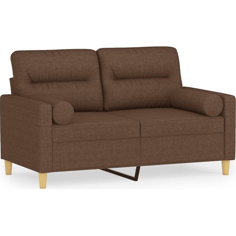 Maison Exclusive - Divano a 2 Posti con Cuscini Marrone 120 cm in Tessuto