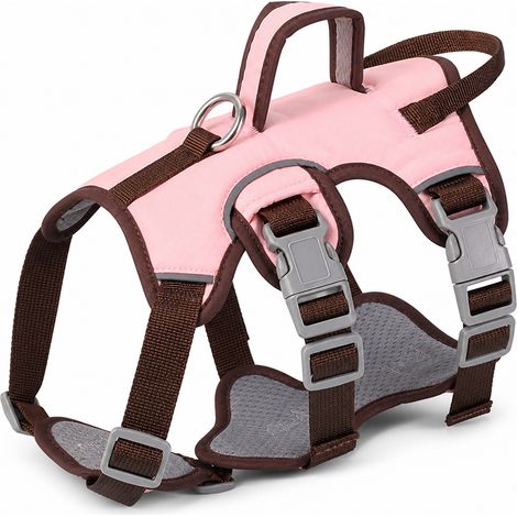 harnais et laisse pour chien solide et durable S 32 x 29 cm rose
