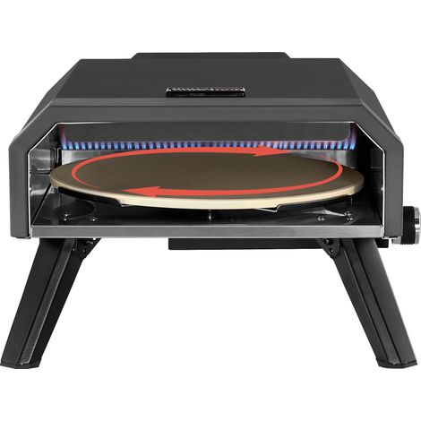 Four à Pizza Gaz Extérieur, Barbecue à Pizza de 4 KW avec Pierre Pizza de ⌀33 cm, Allumage Automatique et Pieds Pliables pour Le Jardin, Le Camping, Noir (1/5)