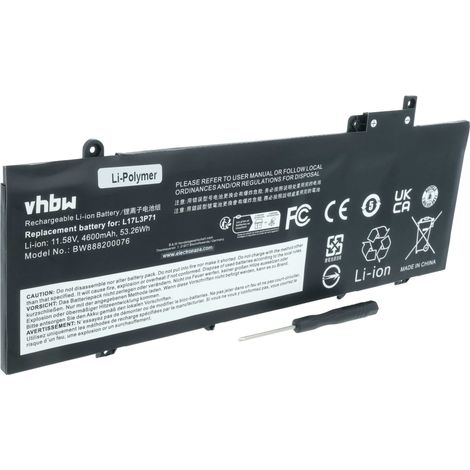 vhbw Akku Ersatz für Lenovo SB10K97621 für Notebook (4600 mAh, 11,58 V, Li-Polymer) (1/5)
