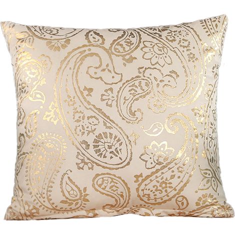 Housse de coussin de luxe pour canapé, coloris clair et beige, élégante. (1/4)