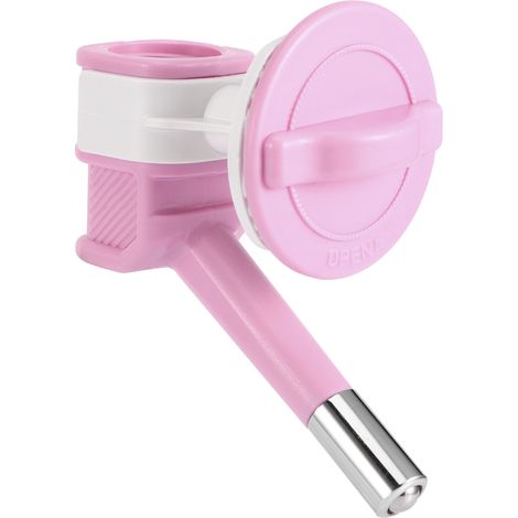 Mangeoire pour chien en ABS, buse anti-fuite suspendue, tête d'eau potable, accessoire fournitures pour animaux de compagnie (rose) (1/5)