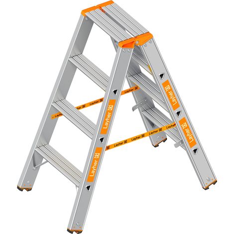 Layher, Escabeau à marches, accès deux côtés, 2 x 4 marches