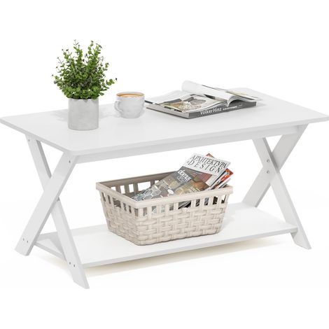 Table Basse avec Croisée, Blanc (1/5)