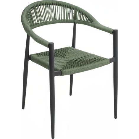 Moia Greenwood Poltrona Milano Alluminio Grigio Corda Verde (1/4)