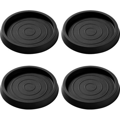 4 Pièces 6.4cm Patin Rond Antidérapant en Caoutchouc, Bed Sofa Wheel Anti-Slip Pad, Pied en Caoutchouc Pad, pour Lit Armoire Canapé Chaise Table, Noir (1/5)