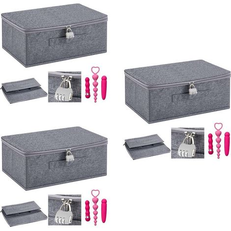 Bolsa de almacenamiento discreta y con cierre de seguridad para juguetes sexuales, con tapa de cremallera, 38 x 25 x 16 cm.