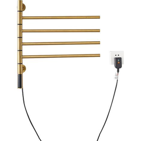 Secador de toallas eléctrico de pared 540x500mm – Termostato giratorio – 4 barras calefactoras – Rotación unipolar de 180° (1/5)