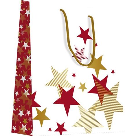 Caja de 20 bolsas - Diseño metálico dorado - Navidad