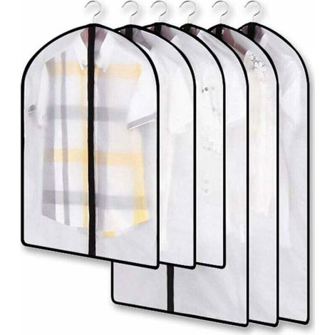 Additional Storage Options, Clear Mothproof Garment Bag, Mothproof Garment Bag, Garment Dust Bag Set, Ideal for use in the closet, Protects dresses, shirts, etc. (1/5)