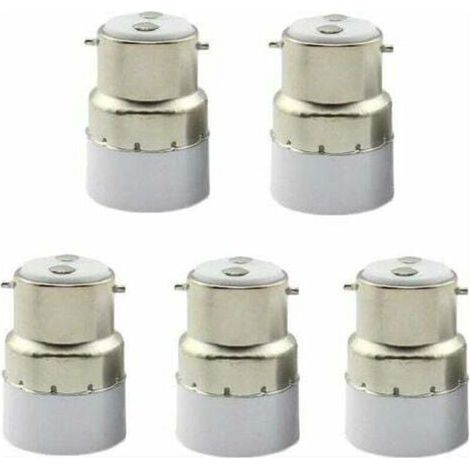 Paquet de 5 convertisseurs de douille d'ampoule B22 à E14 Douille de douille B22 Passer au support de lampe adaptateur standard E14 (1/4)