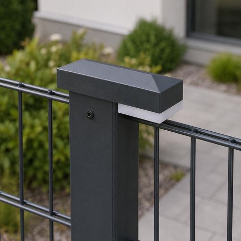 Zaunleuchte / LED Leuchte für Zaunpfosten 60x40mm - Farbe: anthrazitgrau - Leuchtmittel: Ohne