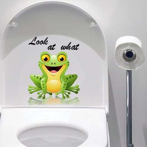 Autocollants Grenouille Humoristiques, Déco Mural Poisson pour Toilettes, Salle de Bains, Cuisine, PVC, 1 Teinte, Taille Unique (1/5)