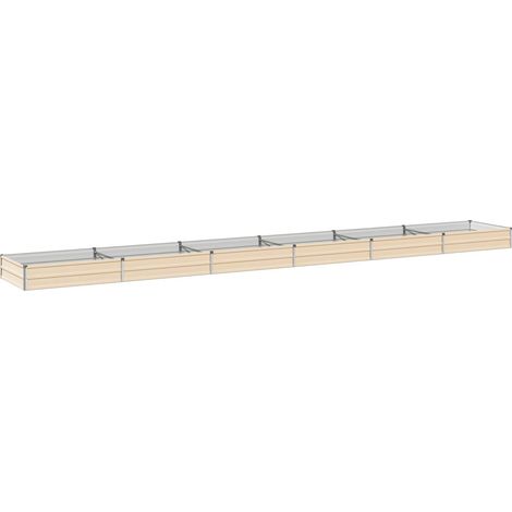 Raised Garden Bed Ivory 600 x 80 x 24 cm cold-rolled steel vidaXL