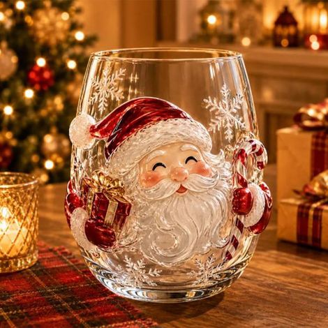 Verre à vin 3D sans pied Noël (1/5)