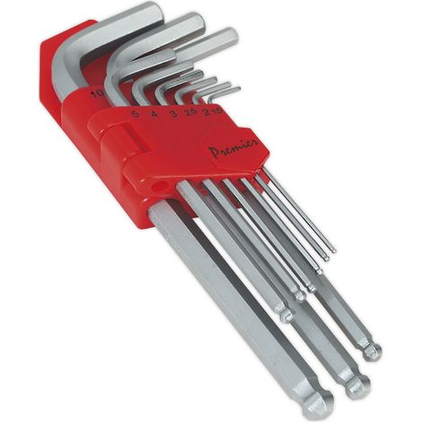 Sealey AK7139 Premier Long Ball-End Hex Key Set 9pc